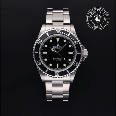 Rolex Certified Pre-owned Submariner Non Date M14060M-0004 front on black background