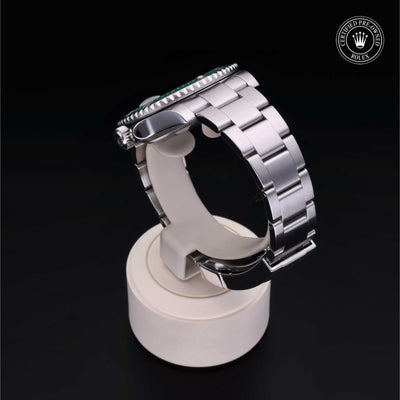 Rolex Certified Pre-owned Submariner Date M116610LV-0002 front on black background