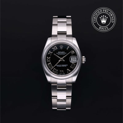 Rolex Certified Pre-owned Lady Datejust M178240-0034 front on black background