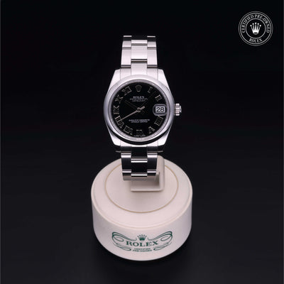 Rolex Certified Pre-owned Lady Datejust M178240-0034 front on black background