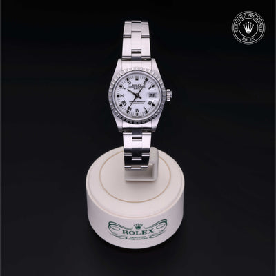 Rolex Certified Pre-owned Date M69240-0004 front on black background
