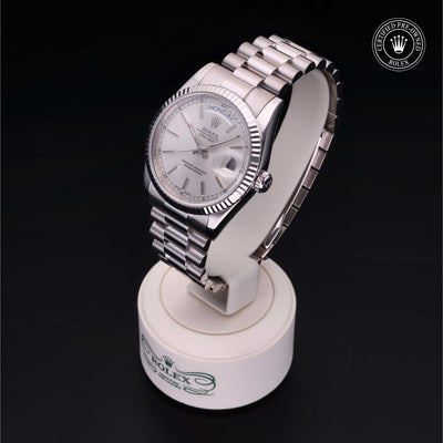 Rolex Certified Pre-owned Day-date M118239-0086 front on black background