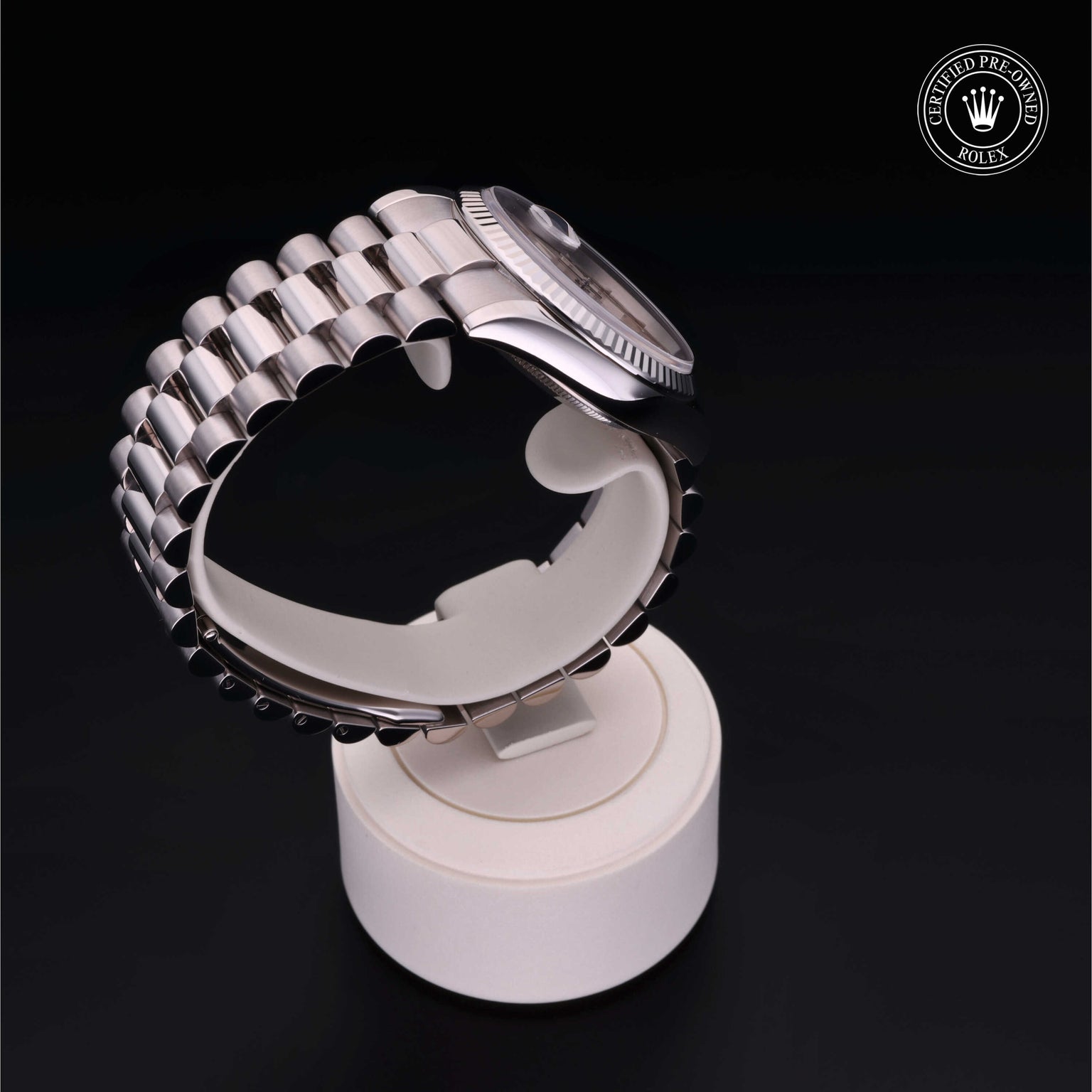 Rolex Certified Pre-owned Day-date M118239-0086 front on black background