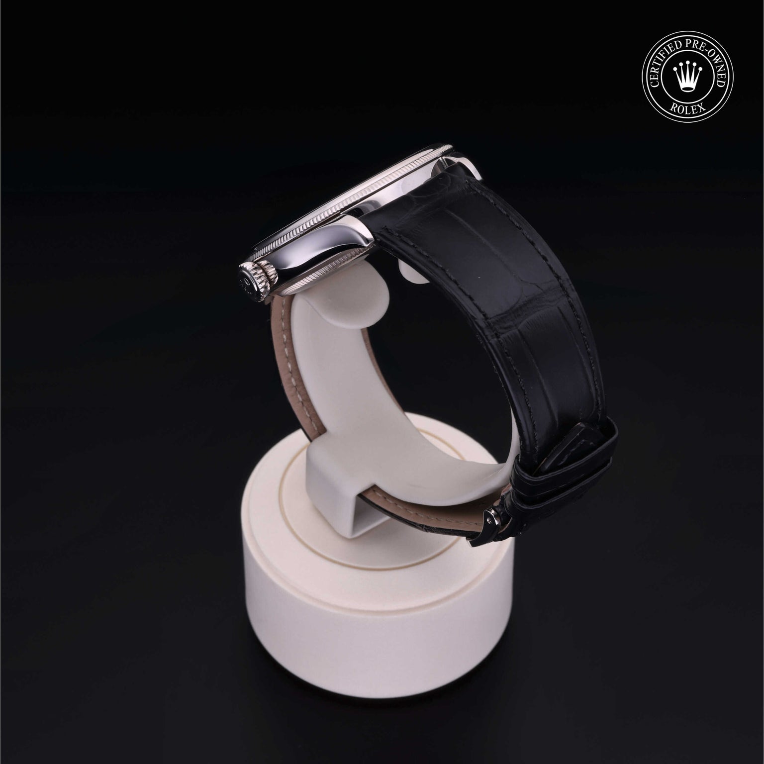 Rolex Certified Pre-owned Cellini M50509-0004 front on black background