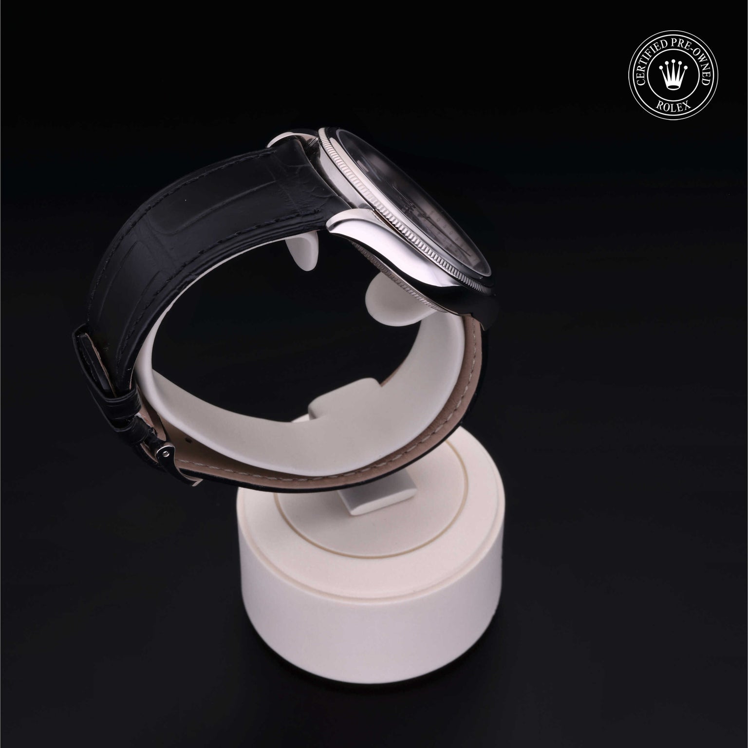 Rolex Certified Pre-owned Cellini M50509-0004 front on black background