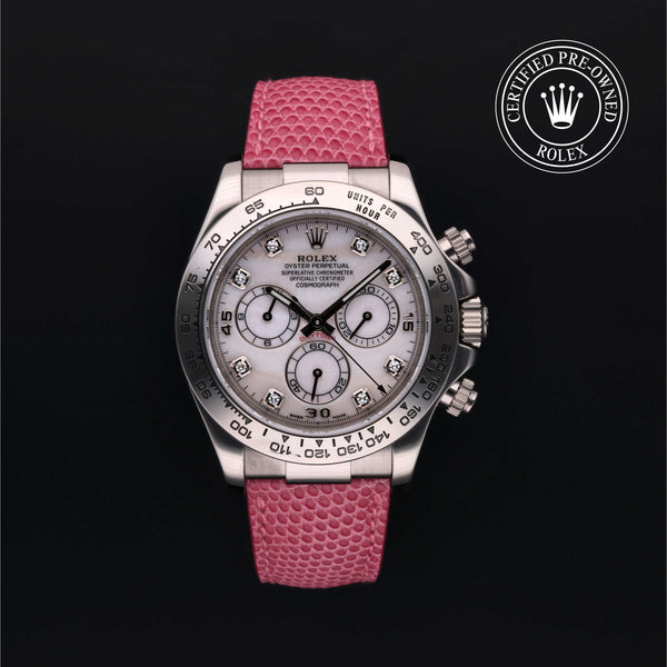Rolex Certified Pre-owned Daytona M116519-0002 front on black background