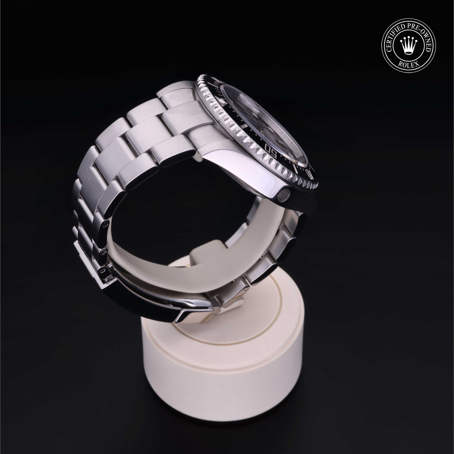 Rolex Certified Pre-owned Sea-Dweller M126600-0001 front on black background