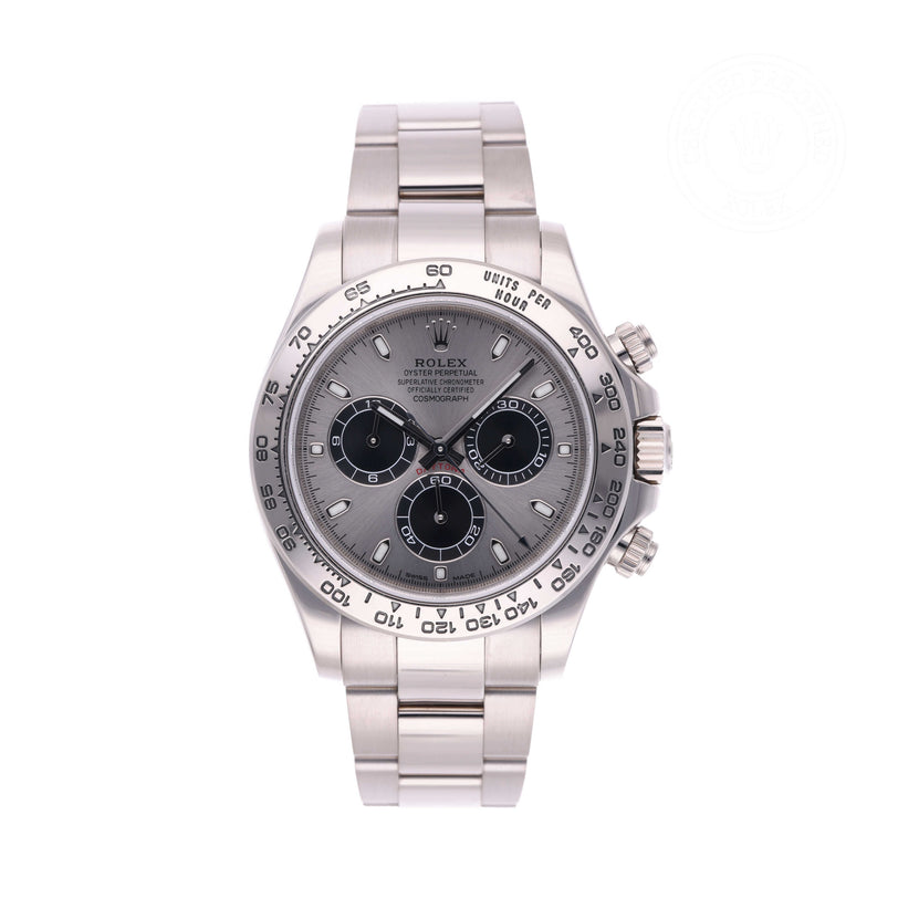 Rolex Certified Pre-owned Daytona M116509-0071 front on white background