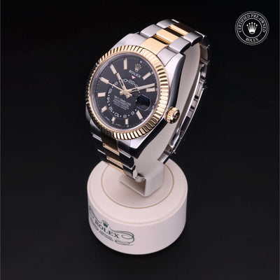 Rolex Certified Pre-owned Sky-Dweller M326933-0002 front on black background