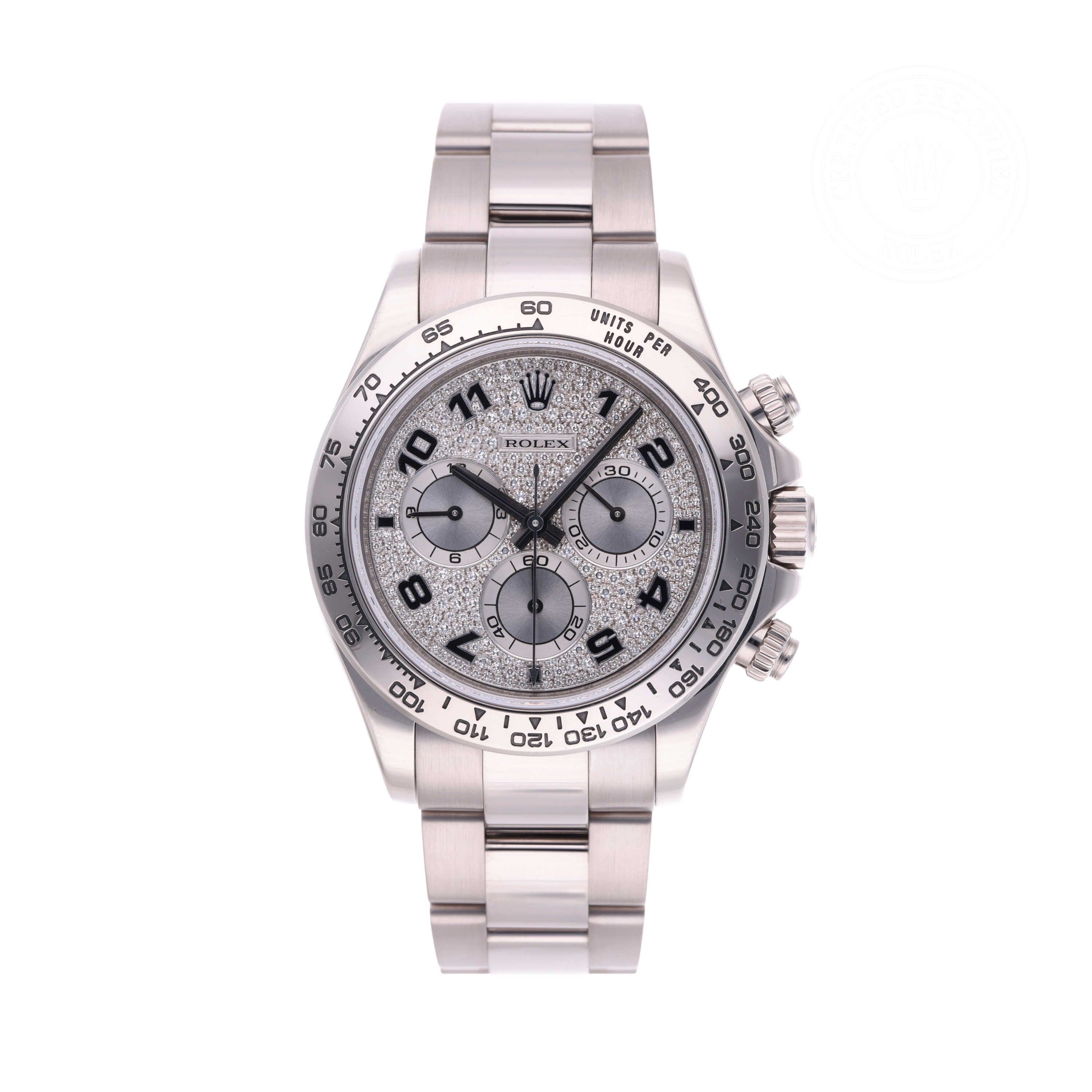 Rolex Certified Pre-owned Daytona M116509-0013 front on white background