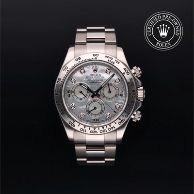 Rolex Certified Pre-owned Daytona M116509-0045 front on black background