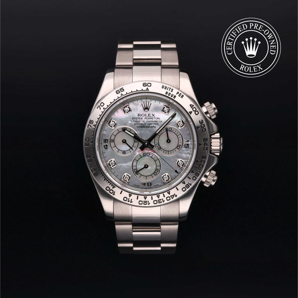 Rolex Certified Pre-owned Daytona M116509-0045 front on black background