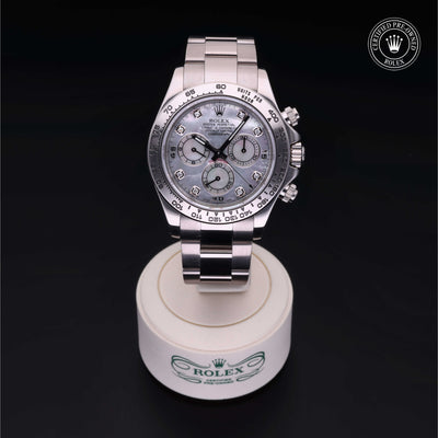 Rolex Certified Pre-owned Daytona M116509-0045 front on black background