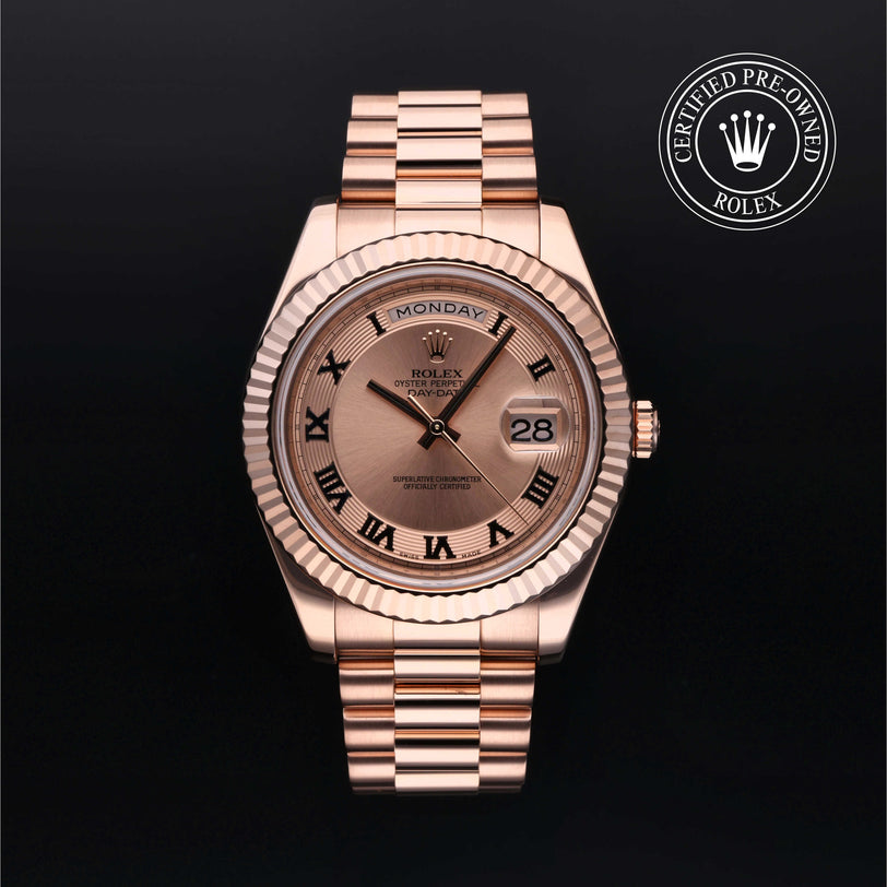 Rolex Certified Pre-owned Day-date Ii M218235-0001 front on black background