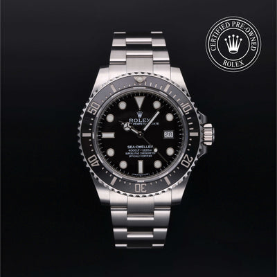 Rolex Certified Pre-owned Sea-Dweller M116600-0003 front on black background