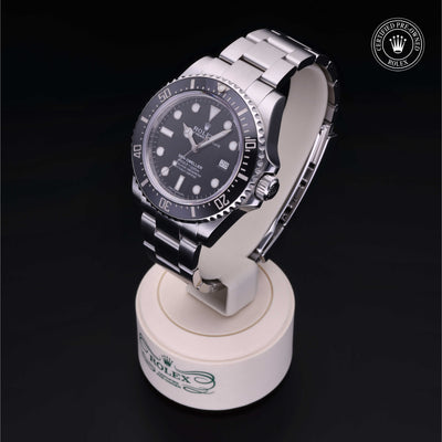 Rolex Certified Pre-owned Sea-Dweller M116600-0003 front on black background