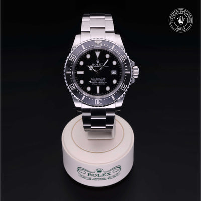 Rolex Certified Pre-owned Sea-Dweller M116600-0003 front on black background