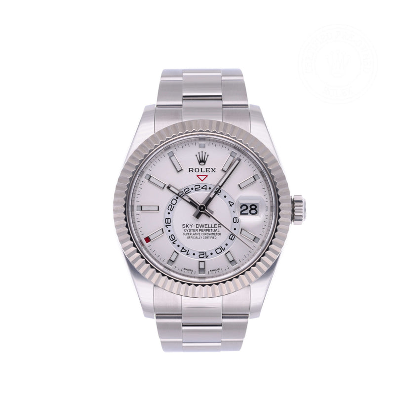 Rolex Certified Pre-owned Sky-Dweller M326934-0001 front on white background