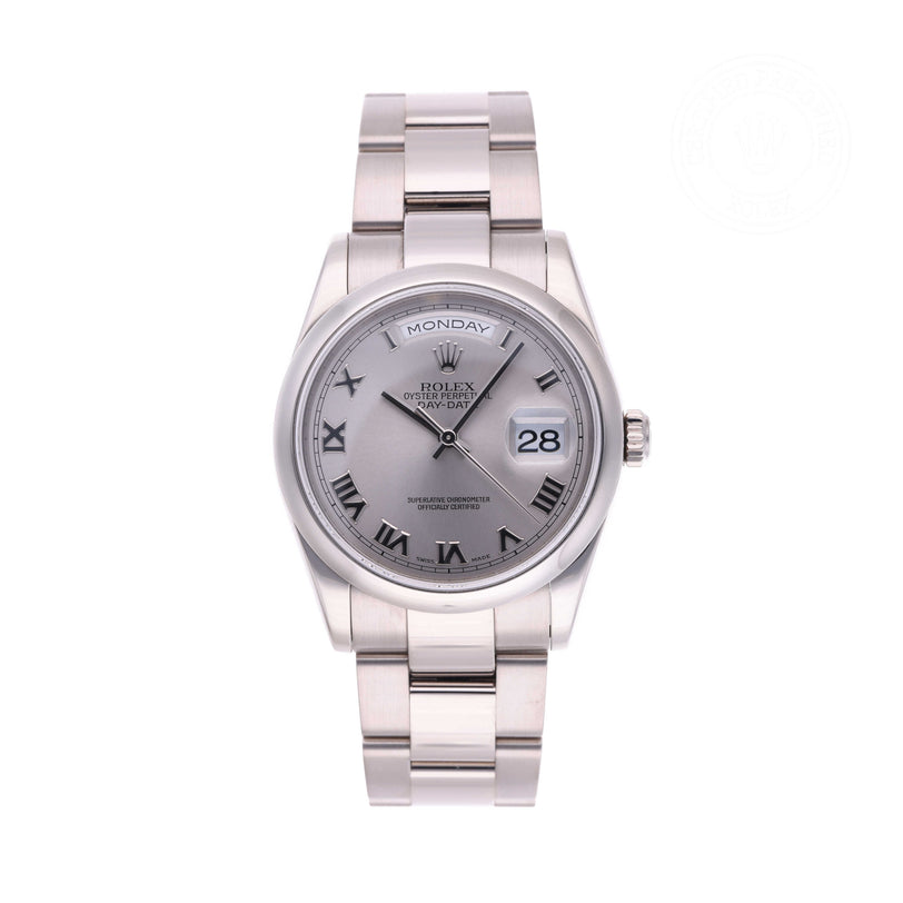 Rolex Certified Pre-owned Day-date M118209-0003 front on white background
