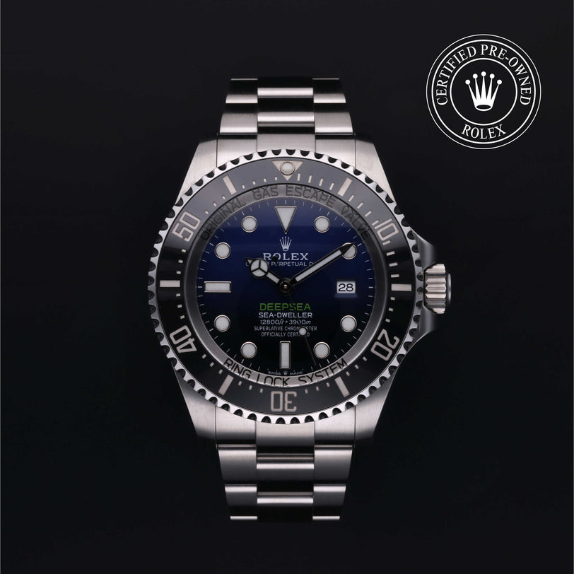 Rolex Certified Pre-owned Sea-Dweller M126660-0002 front on black background