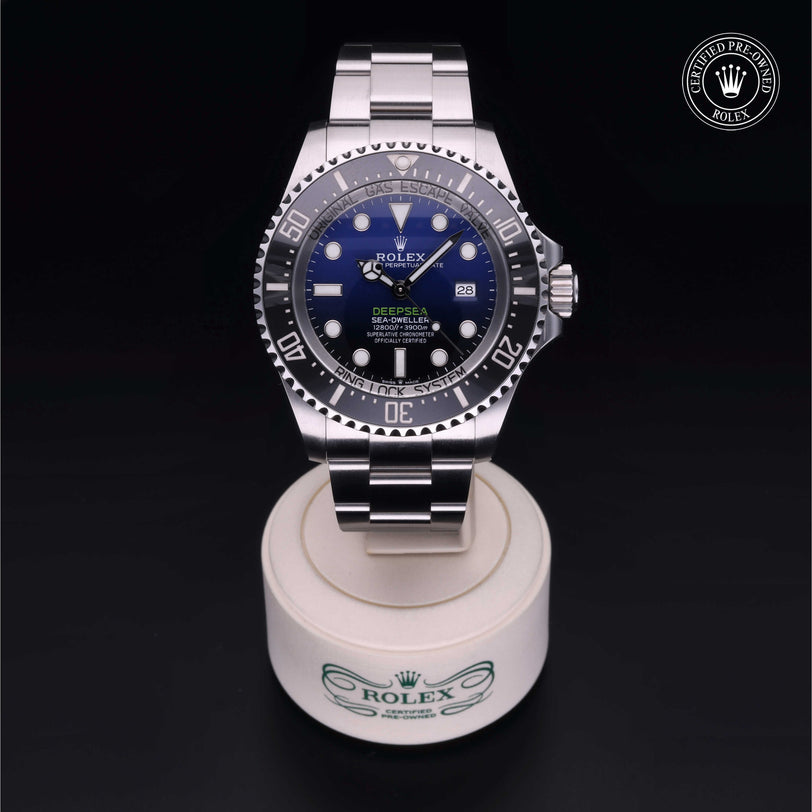 Rolex Certified Pre-owned Sea-Dweller M126660-0002 front on black background