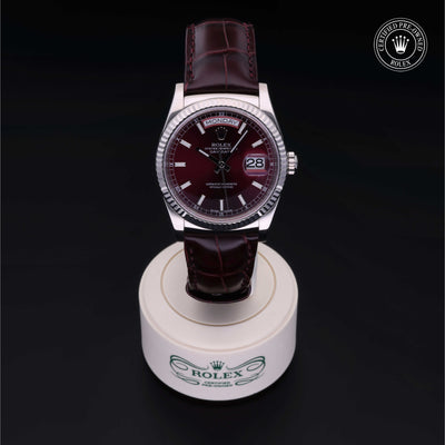 Rolex Certified Pre-owned Day-date M118139-0014 front on black background