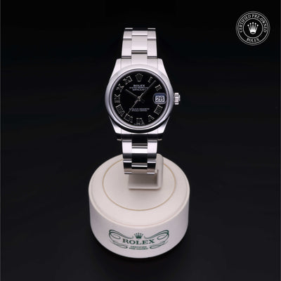 Rolex Certified Pre-owned Lady Datejust M278240-0001 front on black background