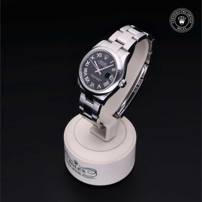 Rolex Certified Pre-owned Lady Datejust M278240-0001 front on black background