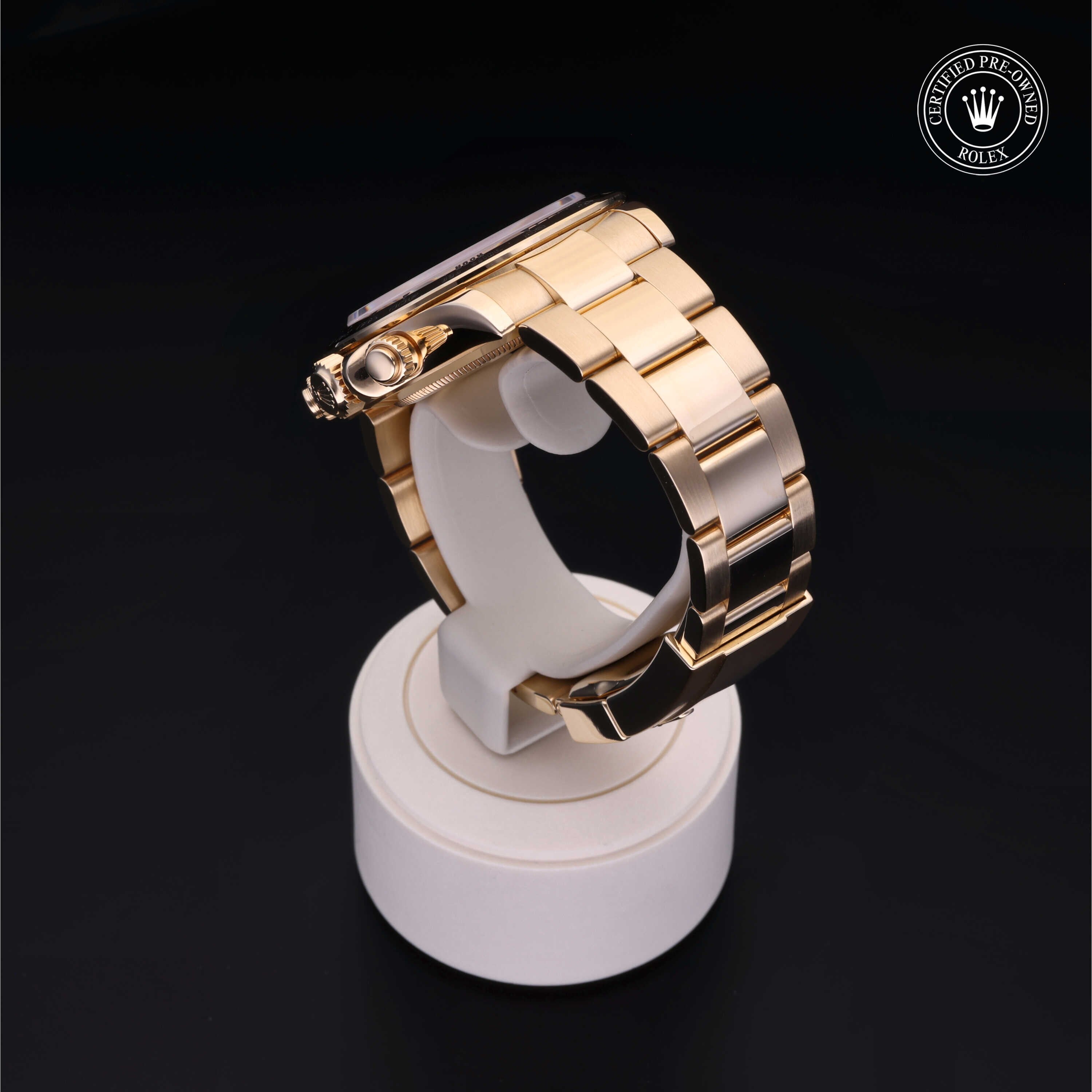 Rolex Certified Pre-owned Daytona M116508-0013 front on black background