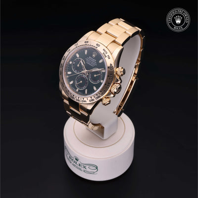 Rolex Certified Pre-owned Daytona M116508-0013 front on black background