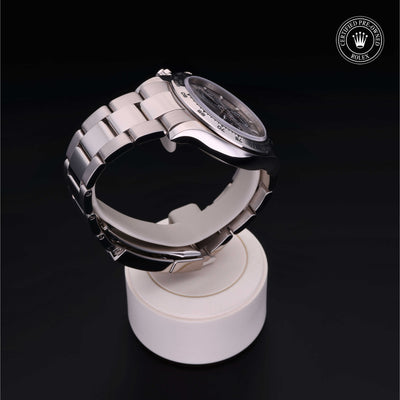Rolex Certified Pre-owned Daytona M116509-0064 front on black background