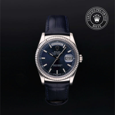 Rolex Certified Pre-owned Day-date M118139-0004 front on black background
