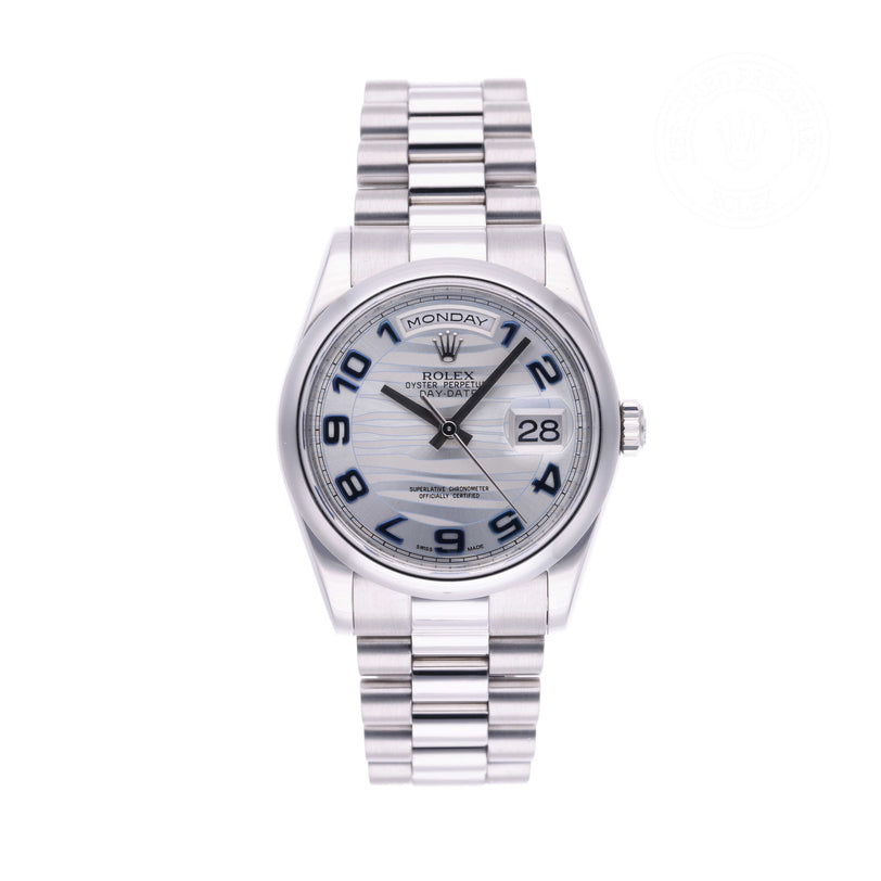 Rolex Certified Pre-owned Day-date M118206-0095 front on white background