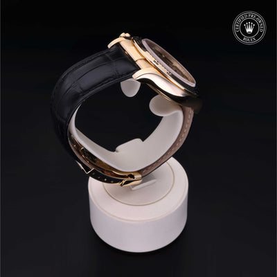 Rolex Certified Pre-owned Daytona M116518-0036 front on black background