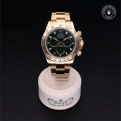 Rolex Certified Pre-owned Daytona M116508-0013 front on black background