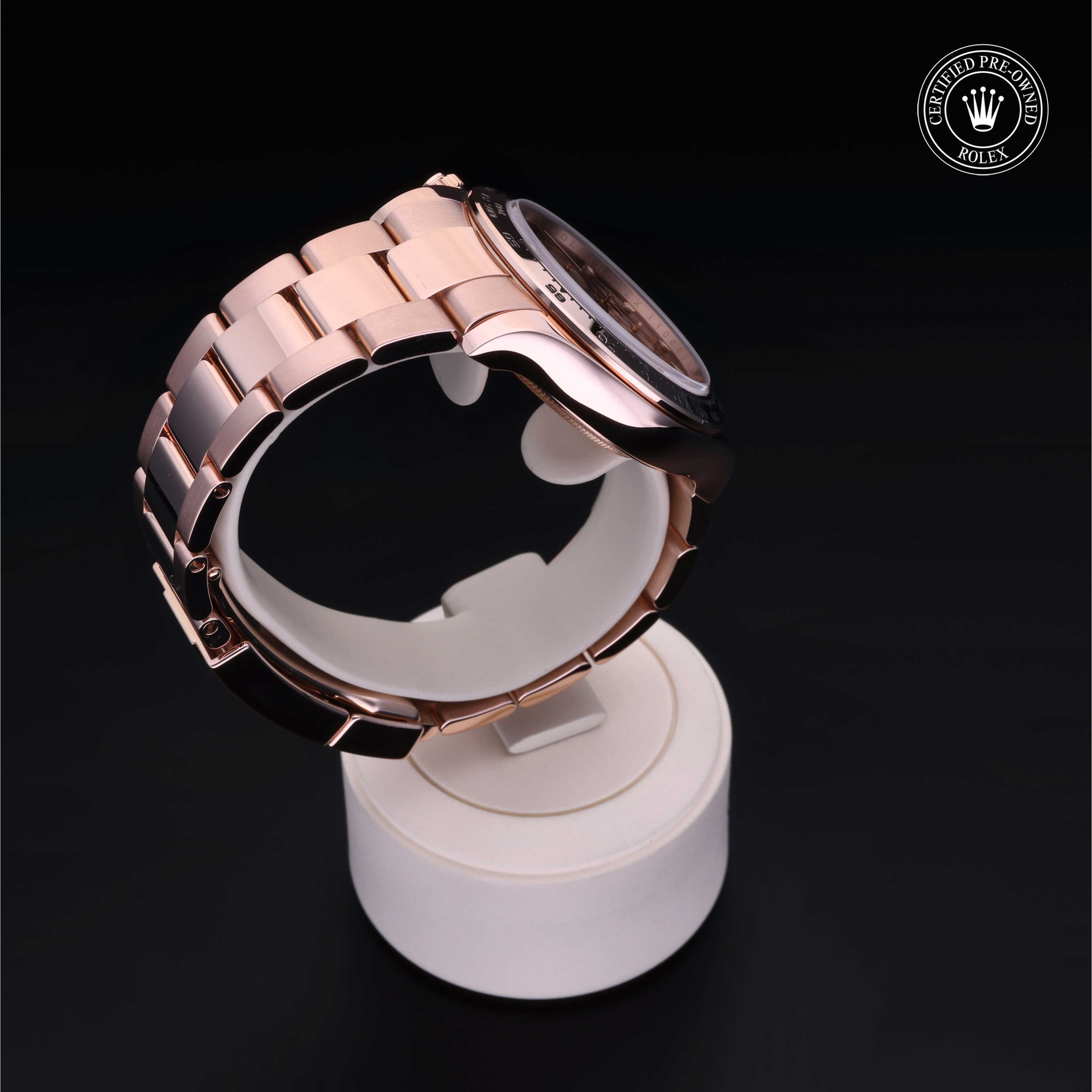 Rolex Certified Pre-owned Daytona M116505-0002 front on black background