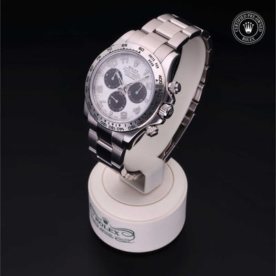 Rolex Certified Pre-owned Daytona M116509-0019 front on black background