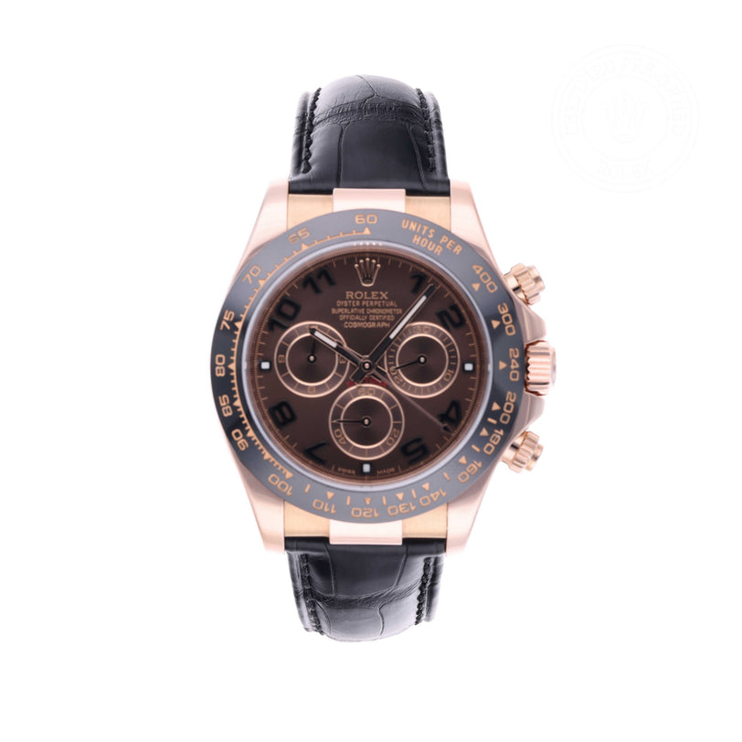 Rolex Certified Pre-owned Daytona M116515LN-0004 front on white background