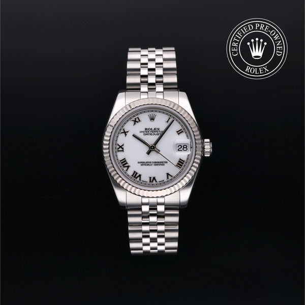 Rolex Certified Pre-owned Lady Datejust M178274-0007 front on black background