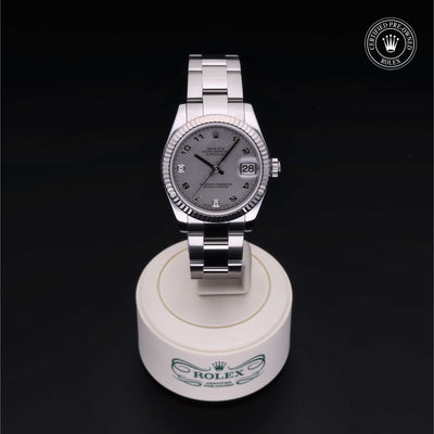 Rolex Certified Pre-owned Lady Datejust M178274-0028 front on black background