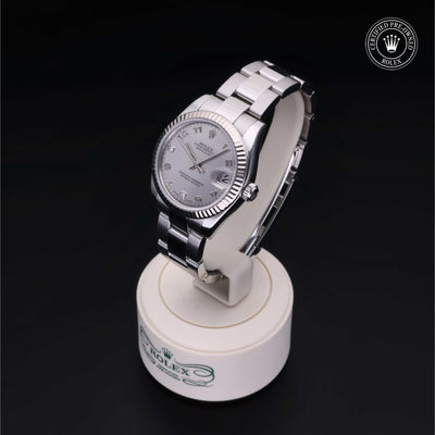 Rolex Certified Pre-owned Lady Datejust M178274-0028 front on black background