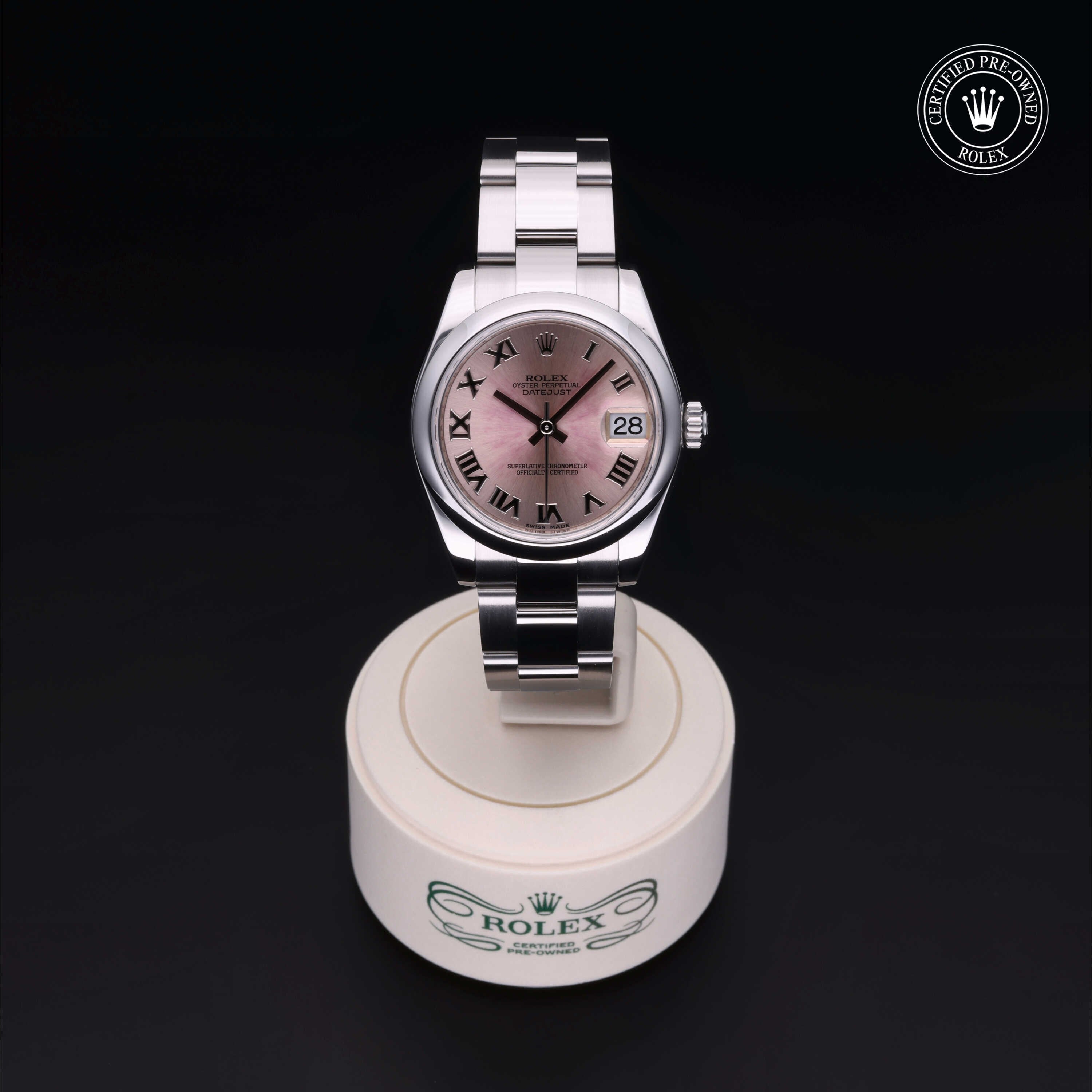 Rolex Certified Pre-owned Lady Datejust M178240-0032 front on black background