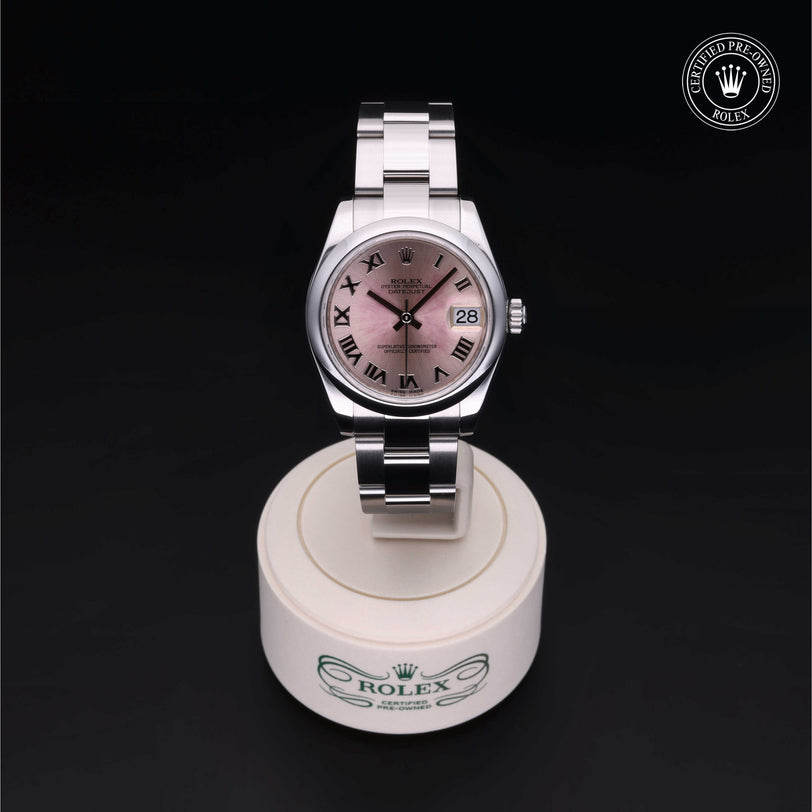 Rolex Certified Pre-owned Lady Datejust M178240-0032 front on black background
