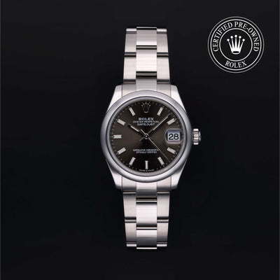 Rolex Certified Pre-owned Lady Datejust M278240-0009 front on black background