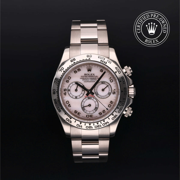 Rolex Certified Pre-owned Daytona M116509-0012 front on black background
