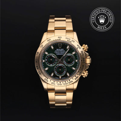 Rolex Certified Pre-owned Daytona M116508-0013 front on black background