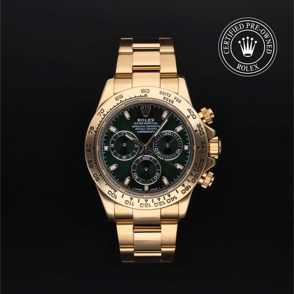 Rolex Certified Pre-owned Daytona M116508-0013 front on black background