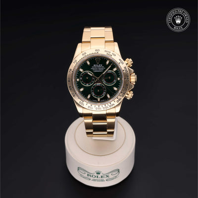 Rolex Certified Pre-owned Daytona M116508-0013 front on black background