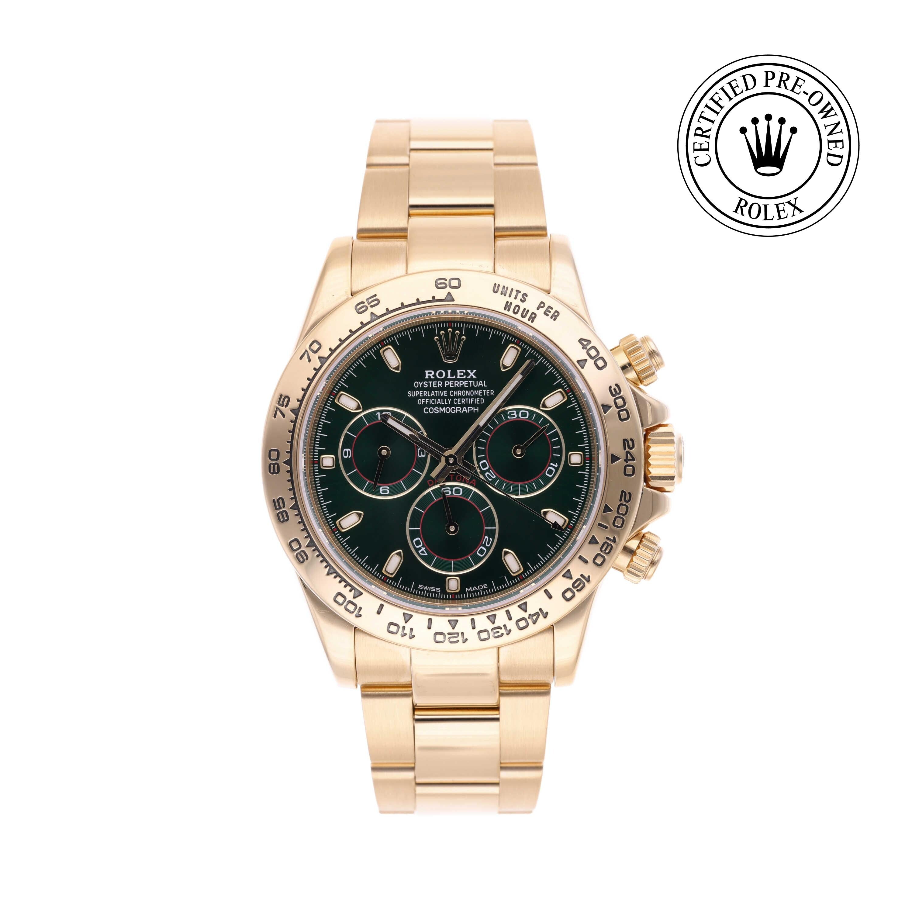 Rolex Certified Pre-owned Daytona M116508-0013 front on white background