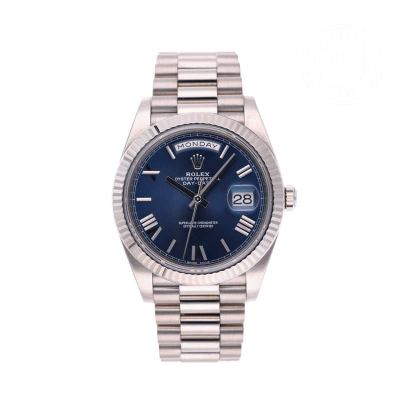 Rolex Certified Pre-owned Day-date M228239-0007 front on white background